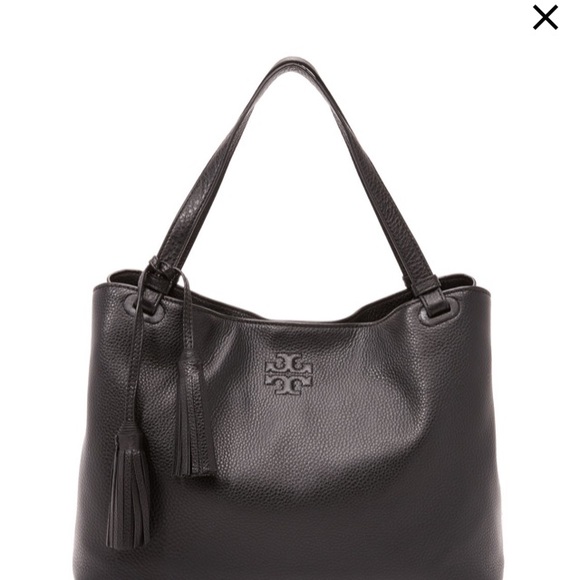 Tory Burch Handbags - Tory Burch Tea Center Zip Tote Black Leather
